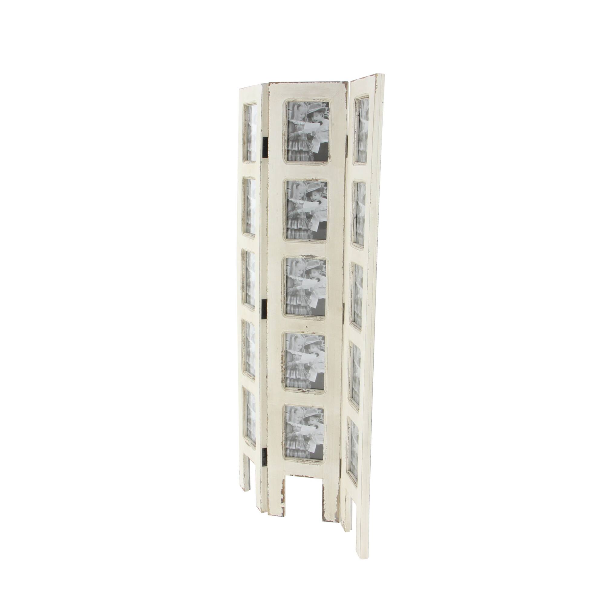 White Wood Farmhouse Room Divider Screen